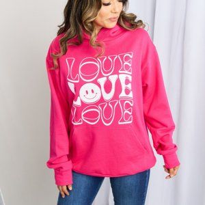 Honestee LOVE Graphic Dropped Shoulder Hoodie